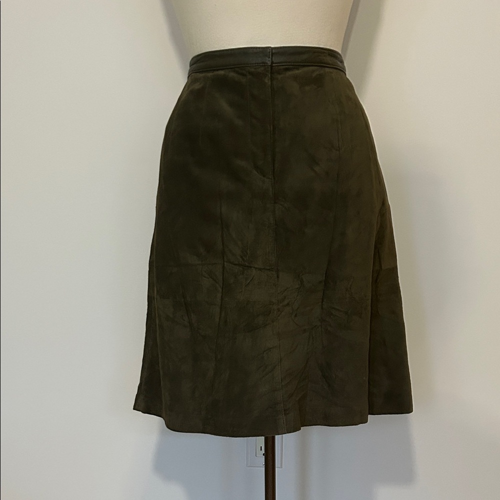 Elegant Brown Suede Women's Skirt